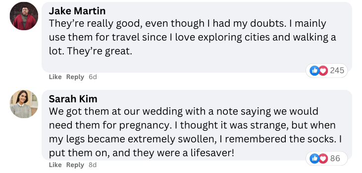 before and after leg swelling reviews